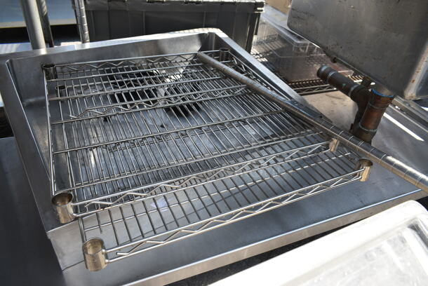 ALL ONE MONEY! Lot of 2 Wire Shelves, Poly Bin and Metal Bin. - Image 4 of 8