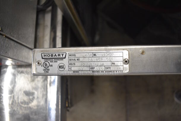 LATE MODEL! Hobart LXEH Stainless Steel Commercial Undercounter Dishwasher. 120/208-240 Volts, 1 Phase. 24x25x34 - Image 8 of 8