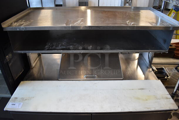 Delfield Stainless Steel Commercial Sandwich Salad Prep Table Bain Marie Mega Top w/ 4 Drawers and Over Shelf on Commercial Casters. 48x33x55. Tested and Working! - Image 3 of 9