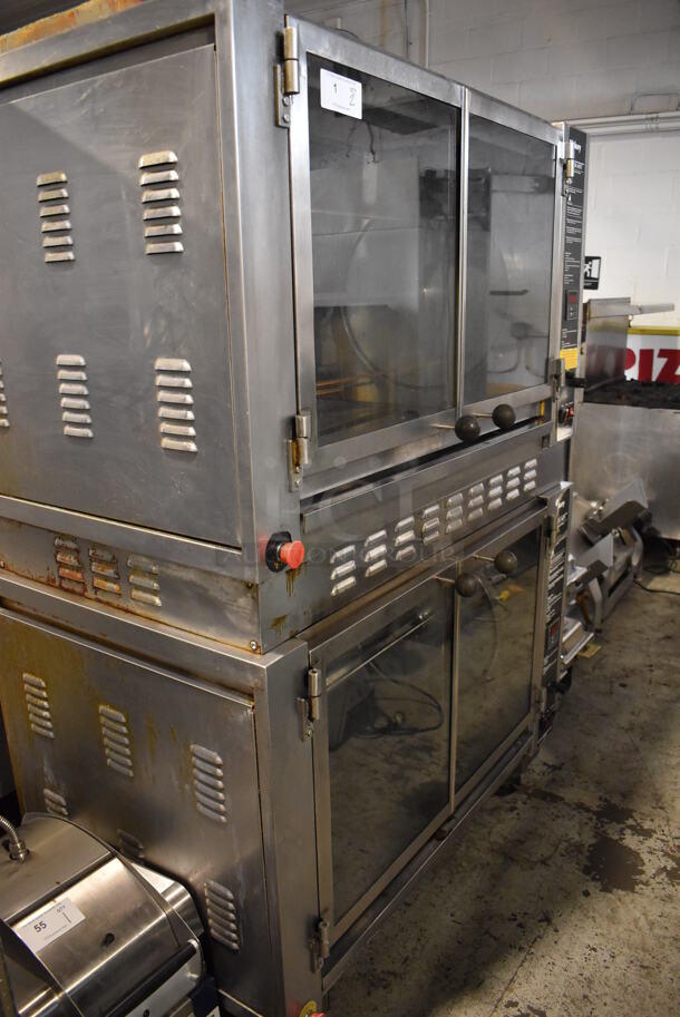 2 Old Hickory N/7.5G Stainless Steel Commercial Natural Gas Powered 7 Spit Rotisserie Ovens on Commercial Casters. Does Not Have Spits. 99,000 BTU. 52x34x76. 2 Times Your Bid! - Image 2 of 8