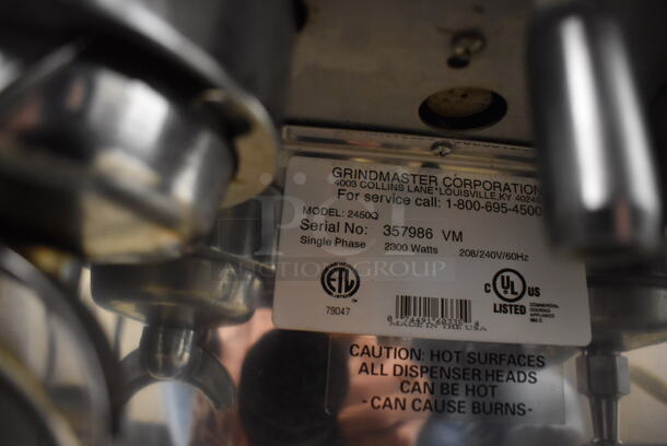 Grindmaster 245OQ Espressimo Stainless Steel Commercial Countertop 2 Group Espresso Machine w/ 2 Portafilters and Steam Wands. 208/240 Volts, 1 Phase. 19x19x21 - Image 6 of 6