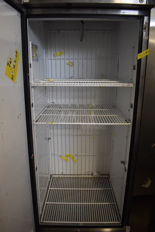 2013 True T-23F ENERGY STAR Stainless Steel Commercial Single Door Reach In Freezer w/ Poly Coated Racks on Commercial Casters. 115 Volts, 1 Phase. 27x30x83.5. Tested and Working! - Image 6 of 6