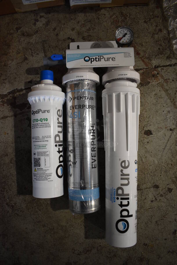 BRAND NEW IN BOX! Water Filtration System w/ Everpure 4SI Water Filter, OptiPure CTOS-QCS and OptiPure CTO-Q10 Water Filters - Image 1 of 5