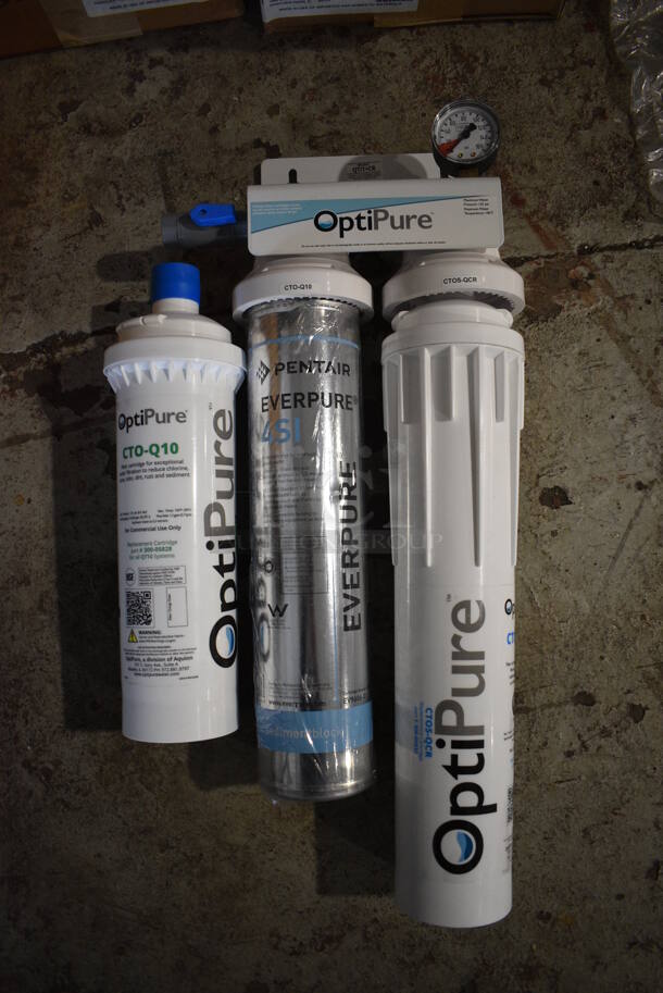 BRAND NEW IN BOX! Water Filtration System w/ Everpure 4SI Water Filter, OptiPure CTOS-QCS and OptiPure CTO-Q10 Water Filters