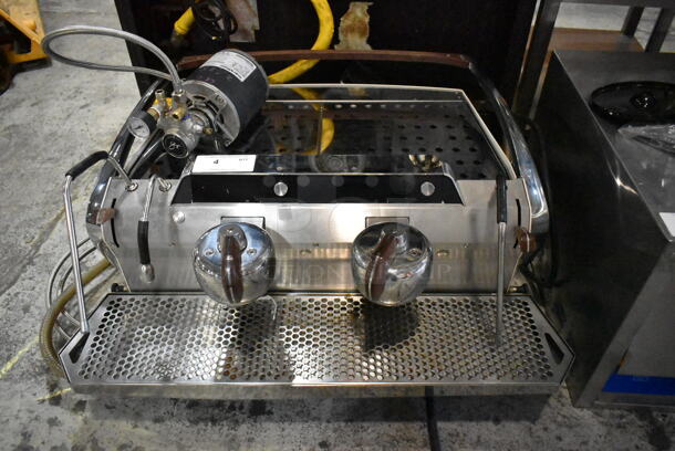 Slayer Stainless Steel Commercial Countertop 2 Group Espresso Machine w/ 2 Steam Wands. 208-240 Volts, 1 Phase. 