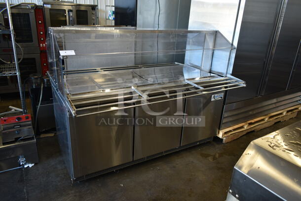 BRAND NEW SCRATCH AND DENT! 2023 Avantco 178SSCFT72HC Stainless Steel Commercial Refrigerated Salad Bar. 115 Volts, 1 Phase. Tested and Working!