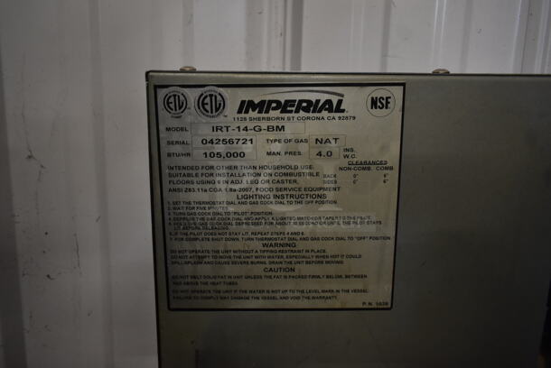 Imperial IRT-14-G-BM Stainless Steel Commercial Floor Style Natural Gas Powered Rethermalizer on Commercial Casters. 105,000 BTU.  - Image 6 of 6