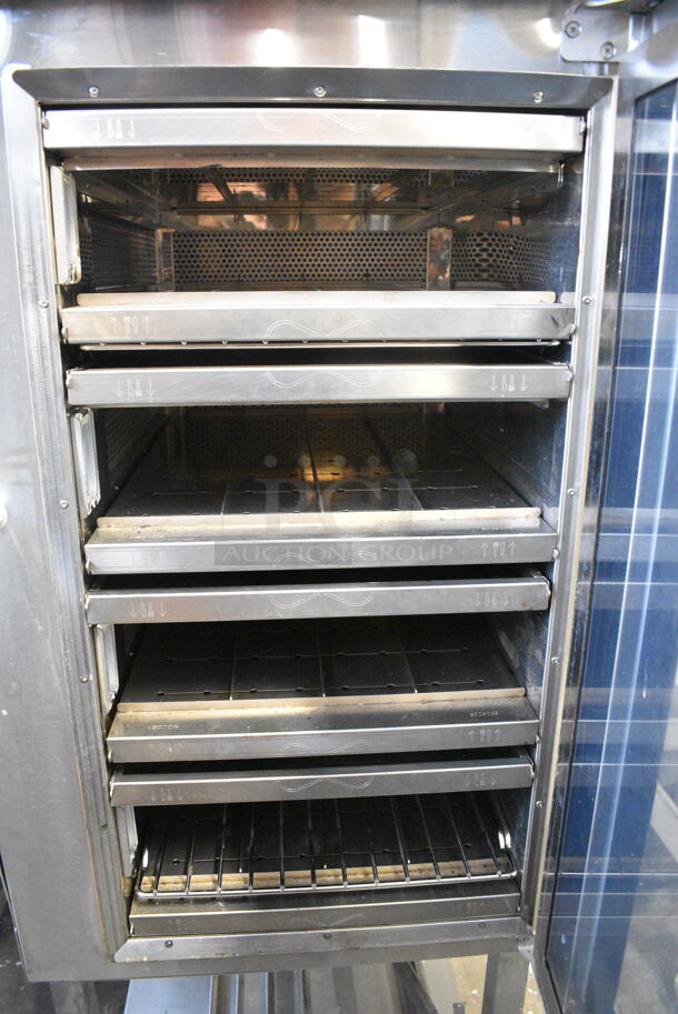 2019 Alto Shaam VMC H4H Stainless Steel Commercial Electric Powered Half-Size Vector H Multi Cook Oven on Stand. See Pictures For Side Dent and Crack in Screen. 208-240 Volts, 3 Phase. - Image 4 of 10