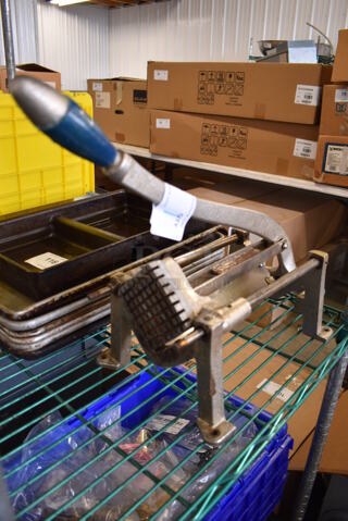 Metal Countertop French Fry Cutter. 8x18x14