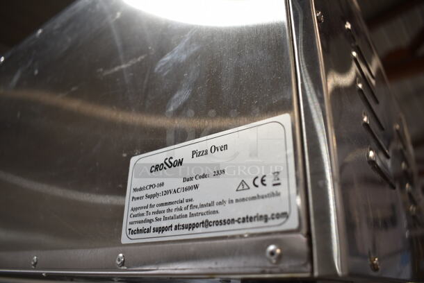 2023 Crosson CPO-160 Stainless Steel Commercial Countertop Electric Powered Pizza Oven w/ Broken Cooking Stone. 120 Volts, 1 Phase. Tested and Working! - Image 5 of 5