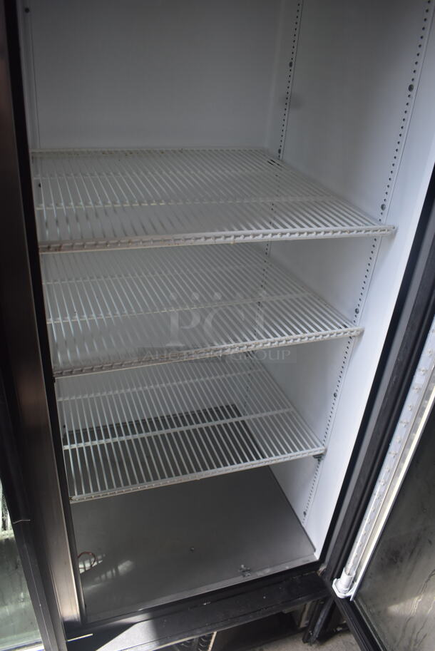 True GDM-49 Commercial 2-Door Glass Merchandiser Cooler With Polycoated Shelves, Black. 115V, 1 Phase. Tested and Powers On But Does Not Get Cold - Image 5 of 6