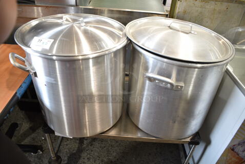 2 Metal Stock Pot w/ 2 Steamer Inserts and 2 Lids. 2 Times Your Bid!