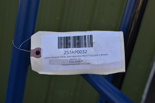 BRAND NEW SCRATCH AND DENT! Lavex 257AP0032 Blue Metal Furniture Dolly / Hand Truck. 750 Pound Capacity. - Image 7 of 10