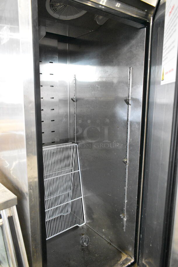 2021 Bison BRF-21 Stainless Steel Commercial Single Door Reach In Freezer. 115 Volts, 1 Phase. Tested and Powers On But Does Not Get Cold
 - Image 3 of 5
