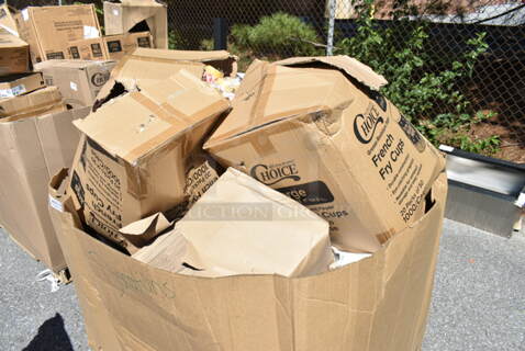 PALLET LOT of 20 BRAND NEW Boxes Including 760FF16 Choice 16 oz. French Fry Cup - 1000/Case, 394345XL Noble NexGen Powder-Free Disposable Black Hybrid 3 Mil Thick Gloves - 1000/Case, 485COLWNEON Choice 8 1/2" Colossal Neon Wrapped Straw - 1600/Case, 5013036HVY Lavex Hercules 20-30 Gallon 2 Mil 30" x 36" Low Density Heavy-Duty Black Can Liner / Trash Bag - 100/Case. 20 Times Your Bid! 