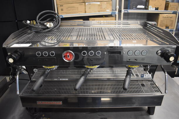 2019 La Marzocco Linea LN/21 3AV Stainless Steel Commercial Countertop 3 Group Espresso Machine w/ 3 Portafilters and 2 Steam Wands. 208-240 Volts. 37x25x21