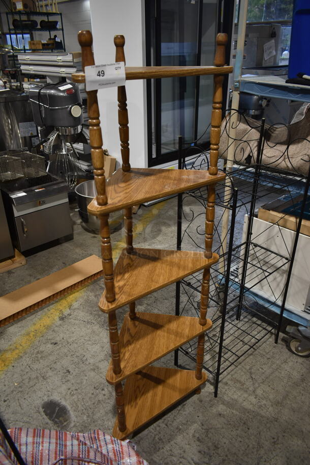 Wooden 5 Tier Corner Shelving Unit. - Image 2 of 2