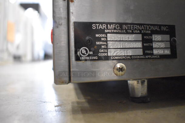 2018 Star 459TBDE Stainless Steel Commercial Countertop Hot Dog Roller w/ Sneeze Guard and Bun Drawer. 120 Volts, 1 Phase. 25x35x26. Tested and Working! - Image 10 of 10