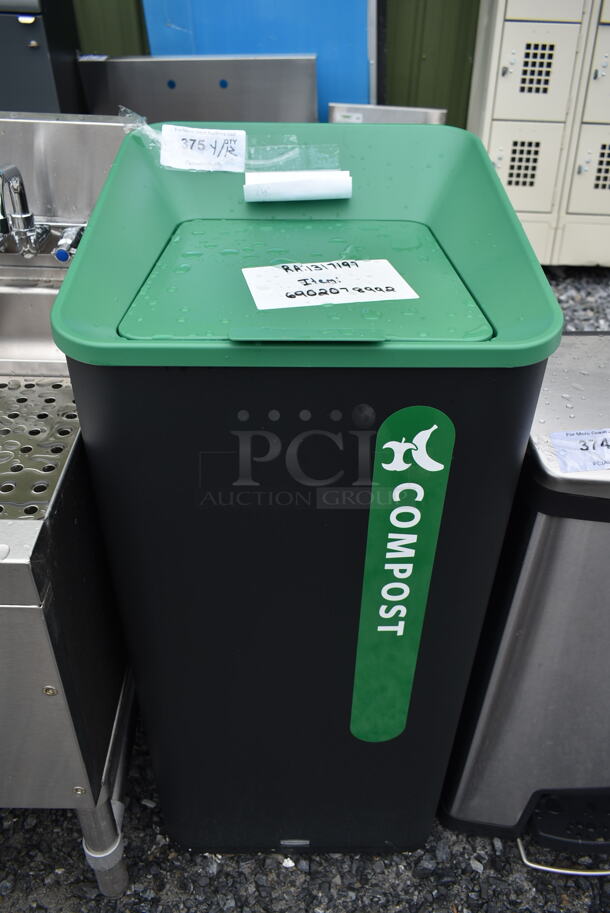 BRAND NEW SCRATCH AND DENT! Rubbermaid 6902078992 Sustain 2078992 23 Gallon Black Single Stream Compost Indoor Square Waste Container - Image 2 of 4
