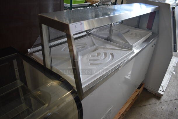 BRAND NEW SCRATCH AND DENT! Avantco 178CPW68HC Deluxe 12 Tub White Ice Cream Dipping Cabinet. Missing Front Glass. 115 Volt 1 Phase. Tested and Working! - Image 9 of 9