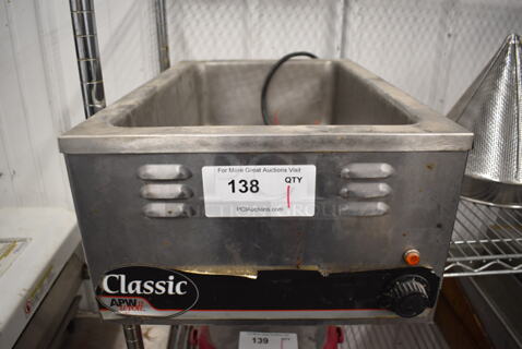 American Permanent Ware W-3V Stainless Steel Commercial Countertop Food Warmer. 120 Volts, 1 Phase. 14.5x22.5x9. Tested and Working!