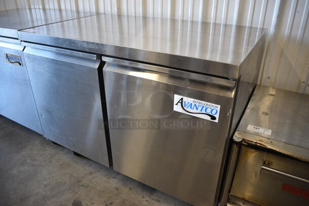 Avantco 178SSUC48RHC Stainless Steel Commercial 2 Door Undercounter Cooler on Commercial Casters. 115 Volts, 1 Phase. Unit Was Only Used a Few Times as a Demonstration at a Trade Show. 47.5x29.5x35.5. Tested and Working! - Image 3 of 7