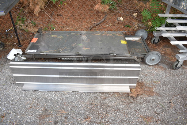 2 Items; Fold Up Cart and Stainless Steel Shelf. Includes 71x23x15. 2 Times Your Bid! - Image 1 of 9