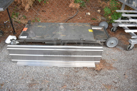 2 Items; Fold Up Cart and Stainless Steel Shelf. Includes 71x23x15. 2 Times Your Bid!
