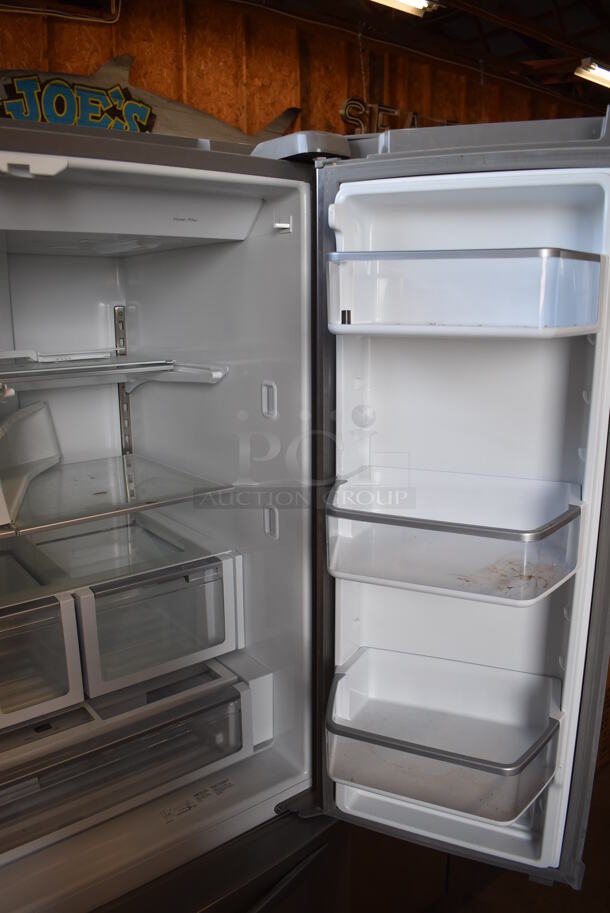 BRAND NEW SCRATCH AND DENT! Whirlpool WRF997SDDM00 Stainless Steel Commercial French Style Cooler Freezer Combo Unit w/ Water and Ice Dispenser. 115 Volts, 1 Phase. 36x36x70. Tested and Powers On and Cooler Works But Freezer Temps at 44 Degrees - Image 6 of 12