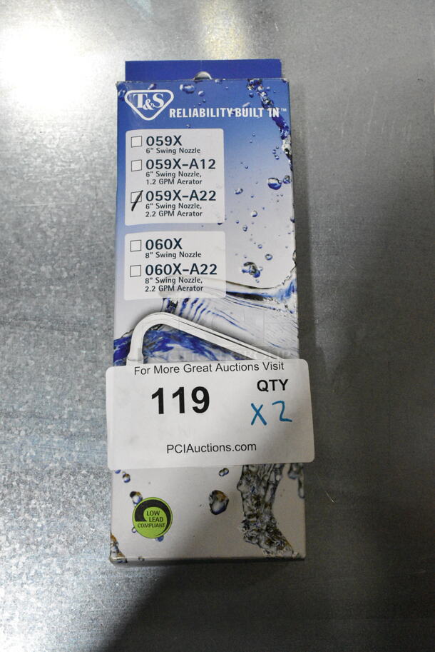 2 Various Items Including T&S 059X-A22 Faucet and Regency 600FWM812 Wall Mount Faucet with 8" Centers and 12" Swing Spout. 2 Times Your Bid!  - Image 2 of 5