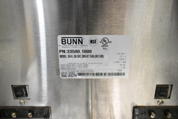 Bunn DUAL SH DBC Stainless Steel Commercial Countertop Double Coffee Machine w/ Hot Water Dispenser, 2 Metal Brew Baskets and 2 Satellite Servers. 120/240 Volts, 1 Phase.  - Image 11 of 11