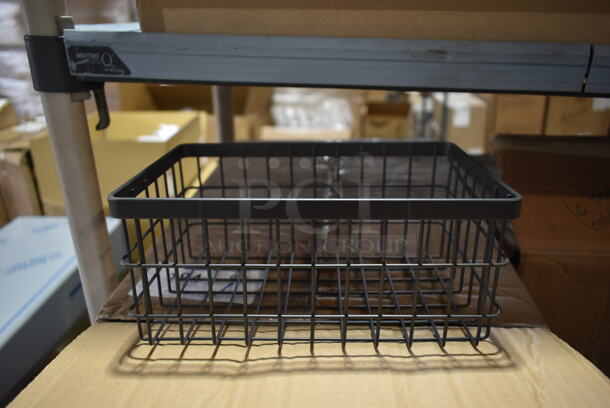Box of 12 BRAND NEW! GET Enterprises WB-964-MG Urban Renewal 9" x 6" x 4" Metal Gray Rectangular Wire Basket - Image 2 of 8