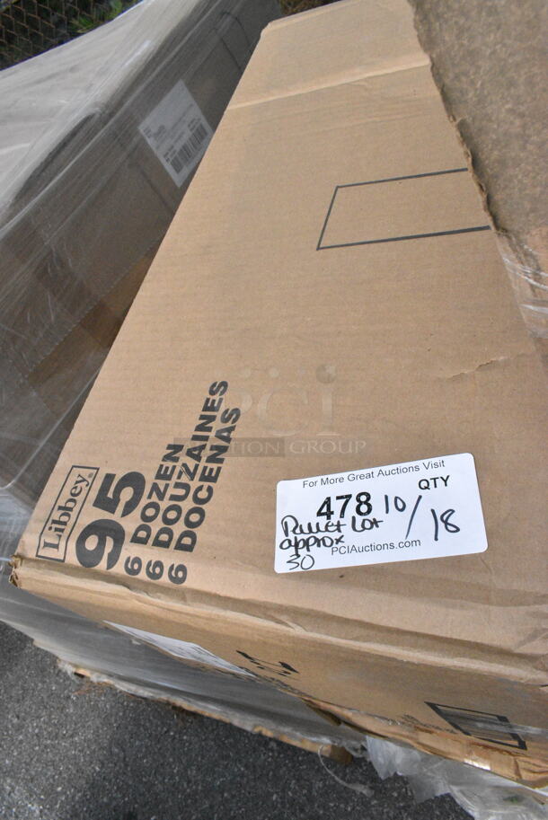 30 BRAND NEW! Boxes Including Libbey 95 11 oz Straight-Sided Zombie Glass, GET WB-662-MG Square Metal Wire Storage Basket, Cal-Mil 22092-90 Empire Six 4" x 4" Black Metal Jar Display - 12 1/2" x 8 1/2" x 5 1/4", Allied 222004931 Full Size Stainless Steel Drop In Bins, Libbey 92424 55 oz Pitchers, Libbey 97001 Carafes. 30 Times Your Bid!  - Image 10 of 12