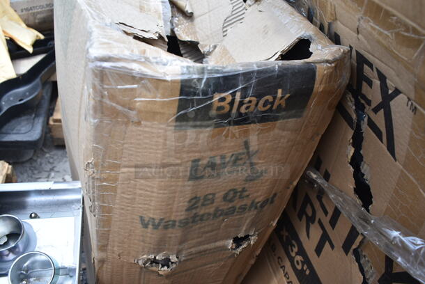 2 Boxes of 10 BRAND NEW SCRATCH AND DENT! Lavex 475WC28BK Janitorial 28 Qt. / 7 Gallon Black Rectangular Wastebasket. 2 Times Your Bid! - Image 2 of 4