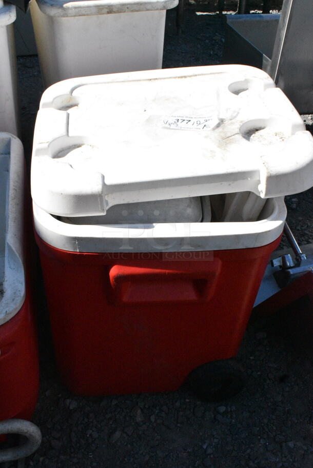 5 Various Igloo and Coleman Red and White Portable Coolers Including Beverage Dispensers. 5 Times Your Bid!  - Image 6 of 7