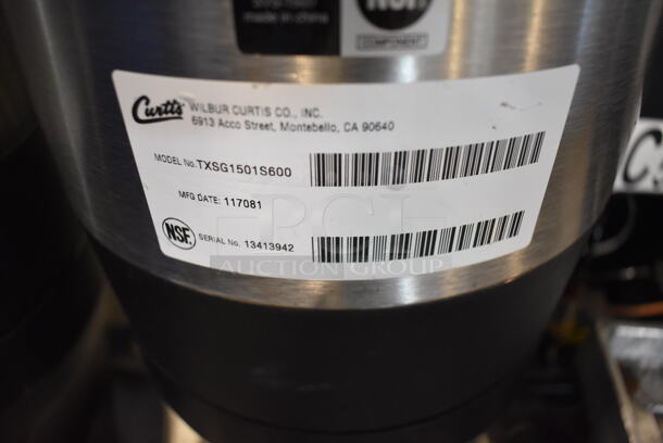 2 Curtis TXSG1501S600 Stainless Steel Coffee Urn Dispenser. Missing Lid. 9x14x23. 2 Times Your Bid! - Image 4 of 5