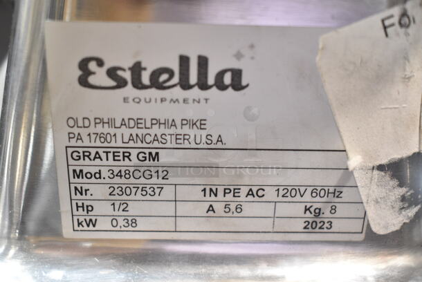 Estella 348CG12 Stainless Steel Commercial Countertop Cheese Grater. 120 Volts, 1 Phase. Tested and Working! - Image 8 of 8