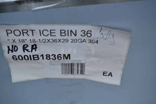 BRAND NEW SCRATCH AND DENT! Regency 600IB1836M 36" x 18" Stainless Steel Portable Ice Bin. Does Not Have Casters.  - Image 6 of 6