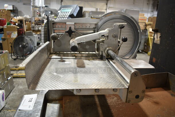 Bizerba A 404 FB US Metal Commercial Countertop Meat Slicer Stacker. 120 Volts, 1 Phase. Tested and Powers On But Parts Do Not Move - Needs Control Box Replaced - Image 5 of 11