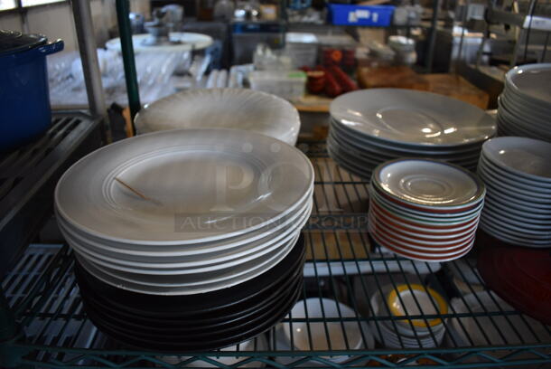 ALL ONE MONEY! Metro Lot of 5 Tiers of Various Items Including Poly Bin, Cutting Boards, Mugs, Plates and Saucers. Does Not Include Metro Shelving Unit - Image 8 of 11