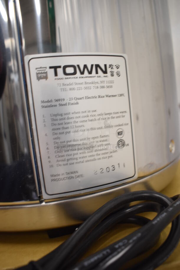 BRAND NEW IN BOX! 2022 Town 56919 Stainless Steel Commercial Countertop 92 Cup Commercial Rice Warmer. 120 Volts, 1 Phase. 18x15x16. Tested and Working! - Image 7 of 8