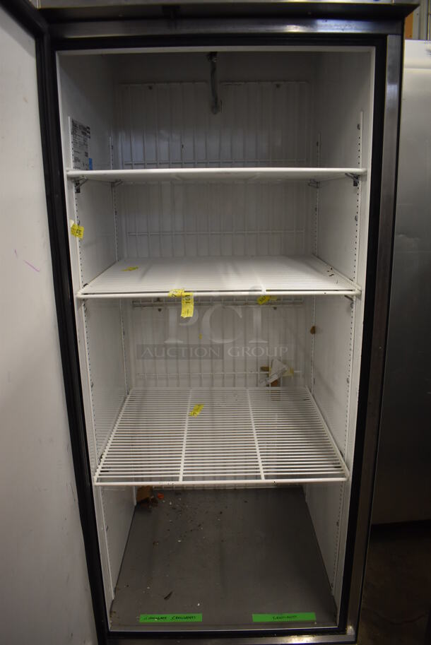 2013 True T-23F ENERGY STAR Stainless Steel Commercial Single Door Reach In Freezer w/ Poly Coated Racks on Commercial Casters. 115 Volts, 1 Phase. 27x30x83.5. Tested and Working! - Image 6 of 6