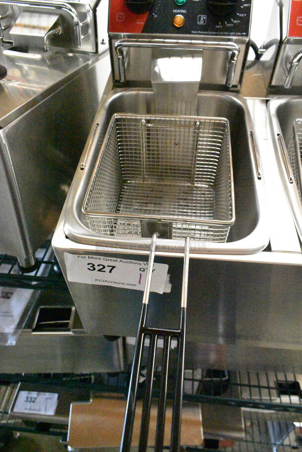 BRAND NEW SCRATCH AND DENT! 2024 Crosson CF-20 Stainless Steel Commercial Countertop Electric Powered 2 Bay Fryer w/ 2 Metal Fry Baskets and 2 Lids. 120 Volts, 1 Phase. - Image 6 of 9