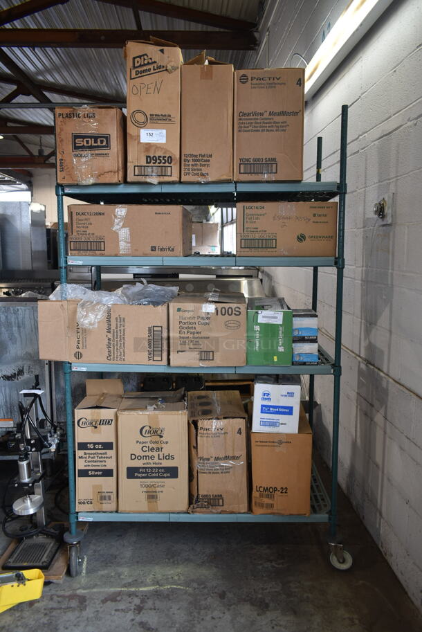 ALL ONE MONEY! Metro Lot of Various Paper Products Including To Go Containers. Does Not Include Shelving Unit. - Image 1 of 1