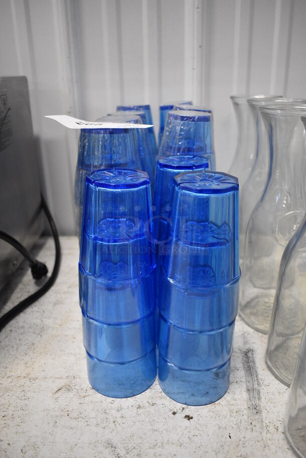 ALL ONE MONEY! Lot of Blue Poly Beverage Tumblers. Includes 3x3x9