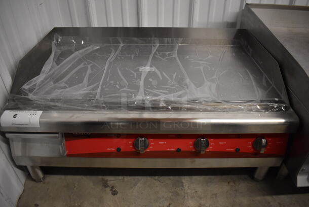 BRAND NEW! Avantco 177EG30N Stainless Steel Commercial Countertop Electric  Powered Flat Top Griddle with Manual Controls. 208/240 Volts. 30x20x13. Tested and Working! - Image 1 of 6