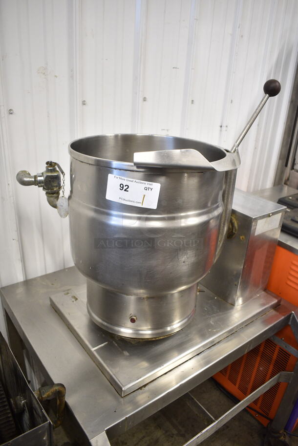 Groen TDB/7-20 Stainless Steel Commercial Countertop Electric Powered 20 Quart Steam Kettle Tilting Kettle on Equipment Stand w/ Commercial Casters. 208 Volts.  - Image 3 of 9