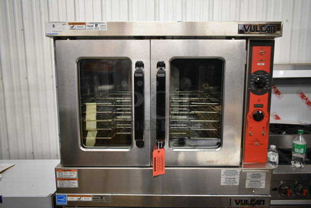 2 BRAND NEW SCRATCH AND DENT! Vulcan VC5ED ENERGY STAR Stainless Steel Commercial Electric Powered Full Size Convection Oven w/ View Through Doors, Metal Oven Racks and Thermostatic Controls. 240 Volts, 3/1 Phase. 2 Times Your Bid! - Image 2 of 9