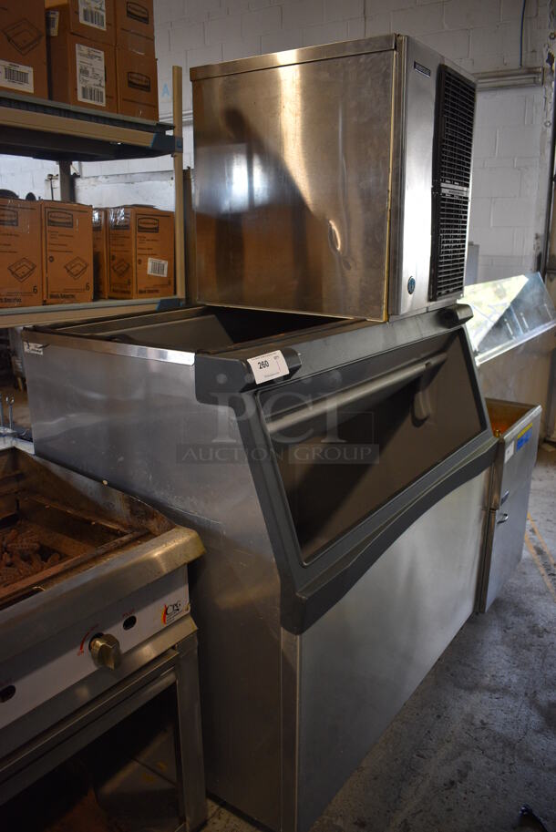 2019 Hoshizaki KM-520MAJ Stainless Steel Commercial Ice Machine Head on Scotsman B948S Stainless Steel Ice Bin. 115 Volts, 1 Phase. 48x34x79 - Image 5 of 8