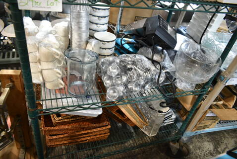 ALL ONE MONEY! Two Tier Lot of Various Items Including Ceramic Dishes, VacMaster Immersion Circulator, Basket Trays